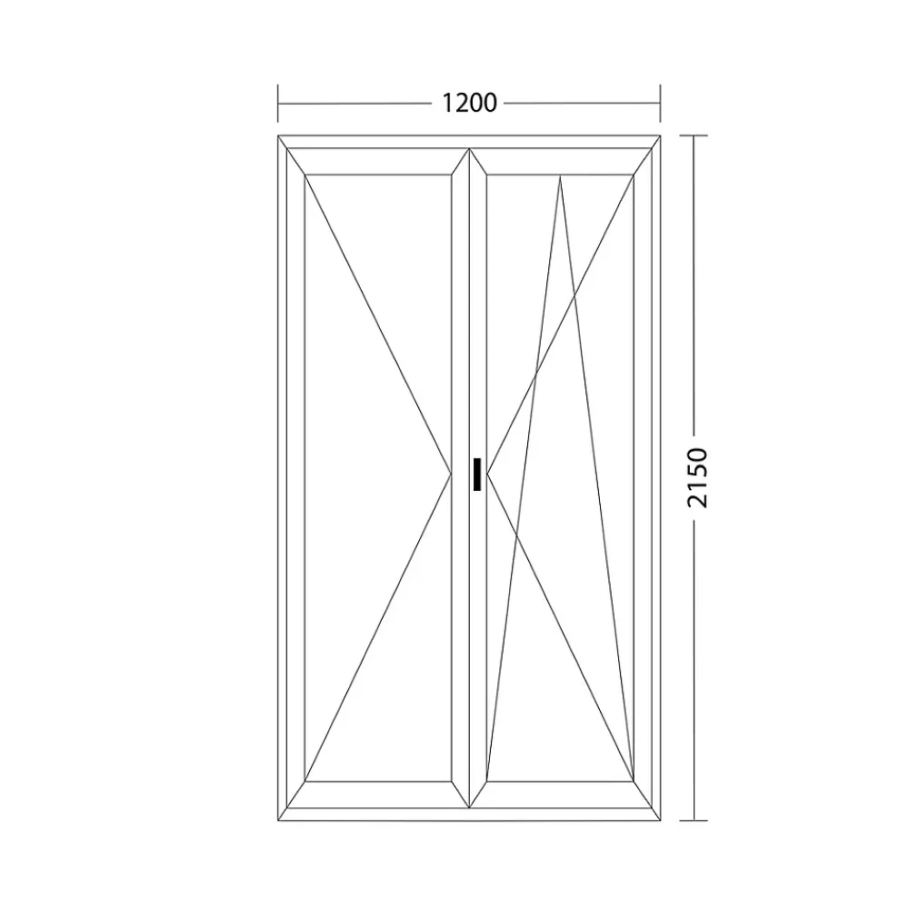Fral Fermetures Porte fenêtre oscillo-battante double vantaux PVC blanc L 1200mm x H 2150mm ouvrant droit- Fenêtre Pvc
