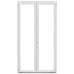 Fral Fermetures Porte fenêtre oscillo-battante double vantaux PVC blanc L 1200mm x H 2150mm ouvrant droit- Fenêtre Pvc