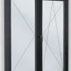 Fral Fermetures Porte fenêtre oscillo-battante double vantaux PVC anthracite L 1200mm x H 2150mm ouvrant droit- Fenêtre Pvc
