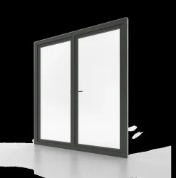 Fral Fermetures Porte fenêtre oscillo-battante double vantaux PVC anthracite L 1200mm x H 2150mm ouvrant droit- Fenêtre Pvc