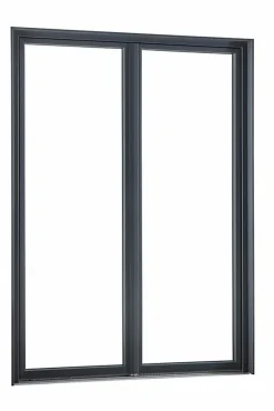 Fral Fermetures Porte fenêtre oscillo-battante double vantaux PVC anthracite et blanc L 1200mm x H 2150mm ouvrant droit- Fenêtre Pvc