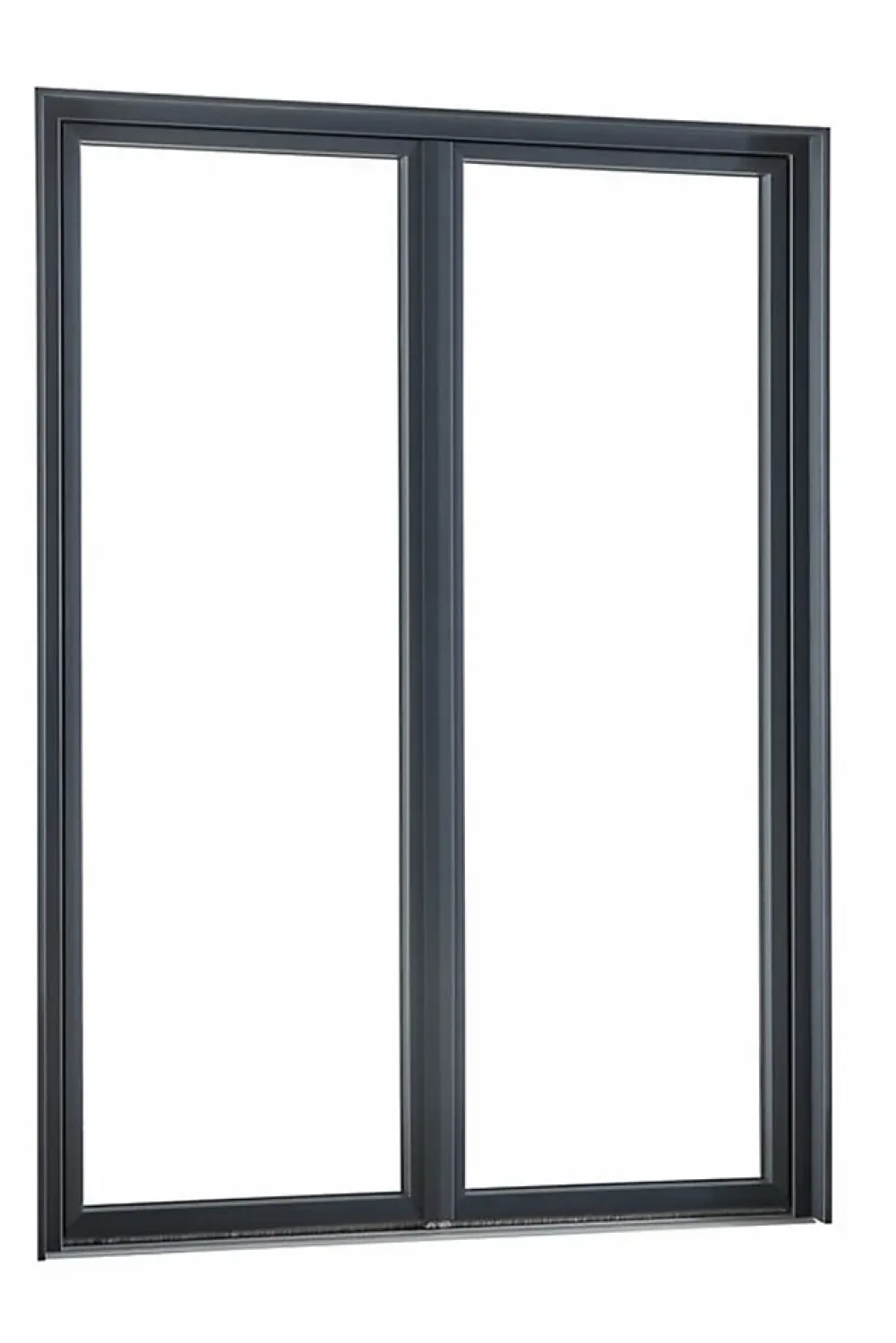 Fral Fermetures Porte fenêtre oscillo-battante double vantaux PVC anthracite et blanc L 1200mm x H 2150mm ouvrant droit- Fenêtre Pvc