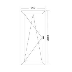 Fral Fermetures Porte fenêtre oscillo-battante PVC anthracite et blanc L 960mm x H 2150mm ouvrant gauche- Fenêtre Pvc