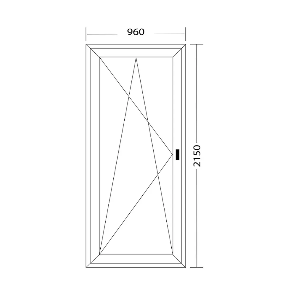 Fral Fermetures Porte fenêtre oscillo-battante PVC anthracite et blanc L 960mm x H 2150mm ouvrant gauche- Fenêtre Pvc