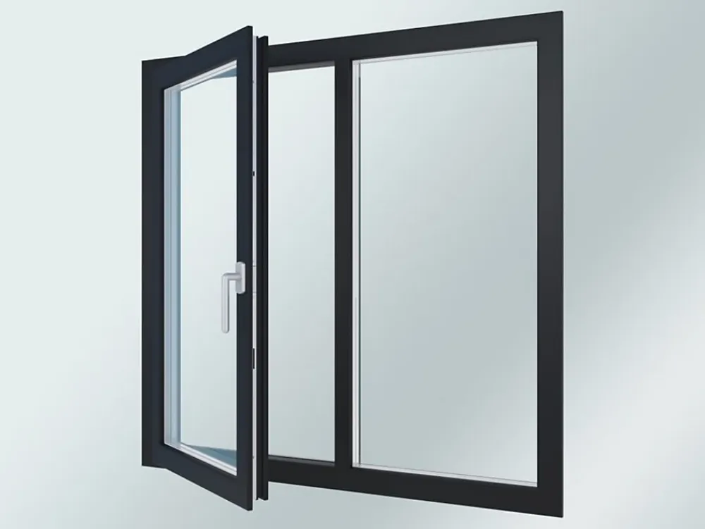 Fral Fermetures Fenêtre Pvc<Porte fenêtre oscillo-battante double vantaux PVC anthracite L 1400mm x H 2150mm ouvrant droit