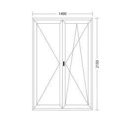 Fral Fermetures Fenêtre Pvc<Porte fenêtre oscillo-battante double vantaux PVC anthracite L 1400mm x H 2150mm ouvrant droit