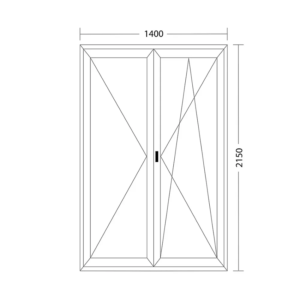Fral Fermetures Fenêtre Pvc<Porte fenêtre oscillo-battante double vantaux PVC anthracite L 1400mm x H 2150mm ouvrant droit