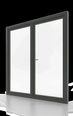 Fral Fermetures Fenêtre Pvc<Porte fenêtre oscillo-battante double vantaux PVC anthracite L 1400mm x H 2150mm ouvrant droit