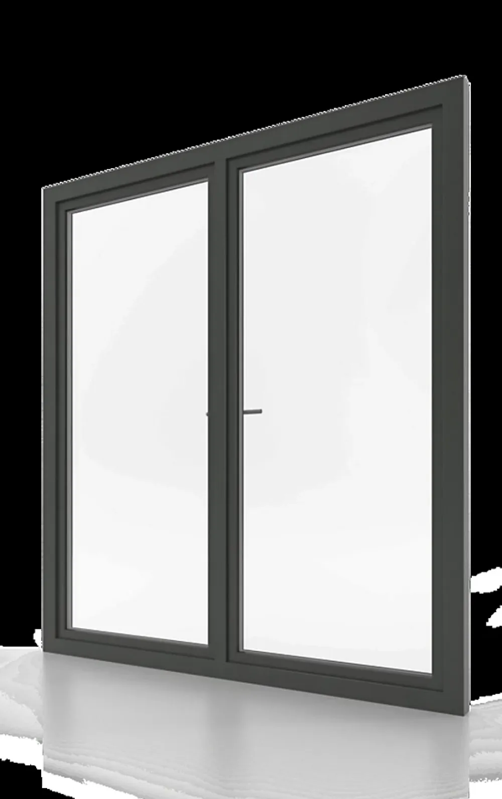 Fral Fermetures Fenêtre Pvc<Porte fenêtre oscillo-battante double vantaux PVC anthracite L 1400mm x H 2150mm ouvrant droit