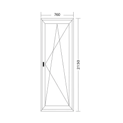 Fral Fermetures Porte fenêtre oscillo-battante PVC anthracite et blanc L 760mm x H 2150mm ouvrant droit- Fenêtre Pvc