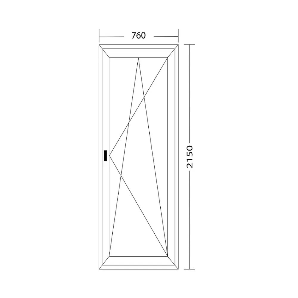 Fral Fermetures Porte fenêtre oscillo-battante PVC anthracite et blanc L 760mm x H 2150mm ouvrant droit- Fenêtre Pvc