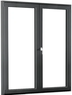 Fral Fermetures Porte fenêtre oscillo-battante double vantaux PVC anthracite L 1000mm x H 2150mm ouvrant droit- Fenêtre Pvc