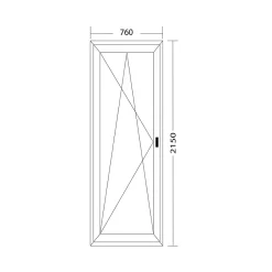Fral Fermetures Fenêtre Pvc<Porte fenêtre oscillo-battante PVC anthracite L 760mm x H 2150mm ouvrant gauche