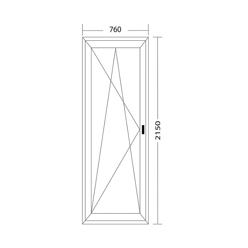 Fral Fermetures Fenêtre Pvc<Porte fenêtre oscillo-battante PVC anthracite L 760mm x H 2150mm ouvrant gauche