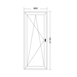 Fral Fermetures Fenêtre Pvc<Porte fenêtre oscillo-battante PVC anthracite et blanc L 860mm x H 2150mm ouvrant gauche
