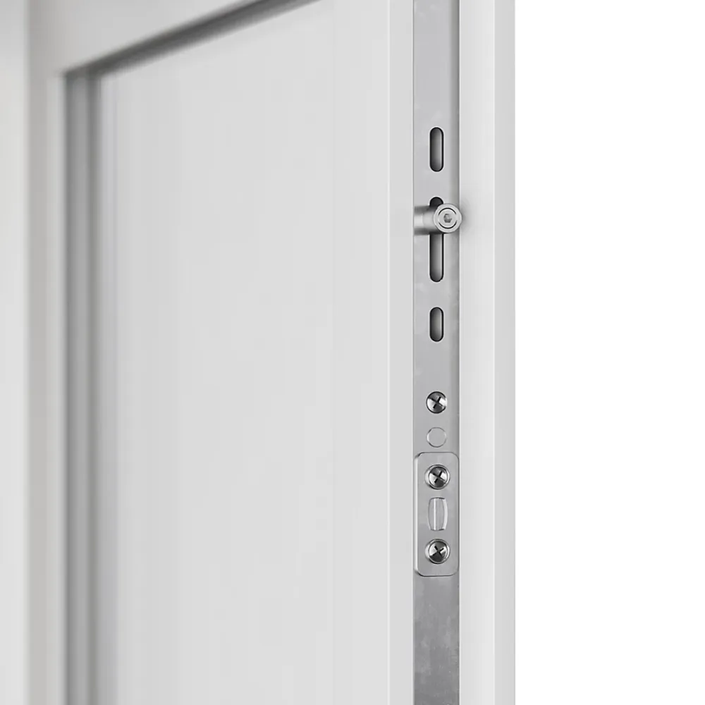 GoodHome Porte fenêtre PVC 1 vantail tirant + volet roulant électrique blanc - l.80 x h.205 cm, tirant droit- Porte-Fenêtre En Pvc
