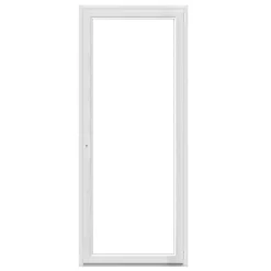 GoodHome Porte fenêtre PVC 1 vantail tirant blanc - l.80 x h.205 cm- Porte-Fenêtre En Pvc
