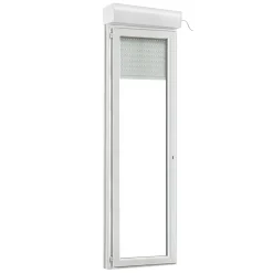 GoodHome Porte-Fenêtre En Pvc<Porte fenêtre PVC 1 vantail tirant + volet roulant électrique blanc - l.80 x h.215 cm, tirant gauche
