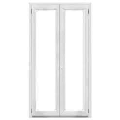 GoodHome Porte-Fenêtre En Pvc<Porte fenêtre PVC 2 vantaux blanc - l.120 x h.215 cm, tirant droit