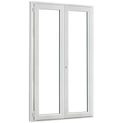 GoodHome Porte-Fenêtre En Pvc<Porte fenêtre PVC 2 vantaux blanc - l.120 x h.215 cm, tirant droit