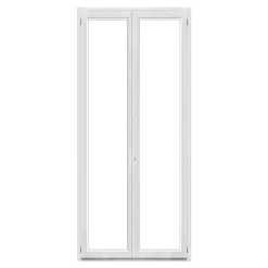 GoodHome Porte fenêtre PVC 2 vantaux blanc - 100 x h.215 cm, tirant droit- Porte-Fenêtre En Pvc