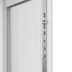 GoodHome Porte fenêtre PVC 2 vantaux tirant + volet roulant électrique blanc - l.120 x h.205 cm, tirant droit- Porte-Fenêtre En Pvc