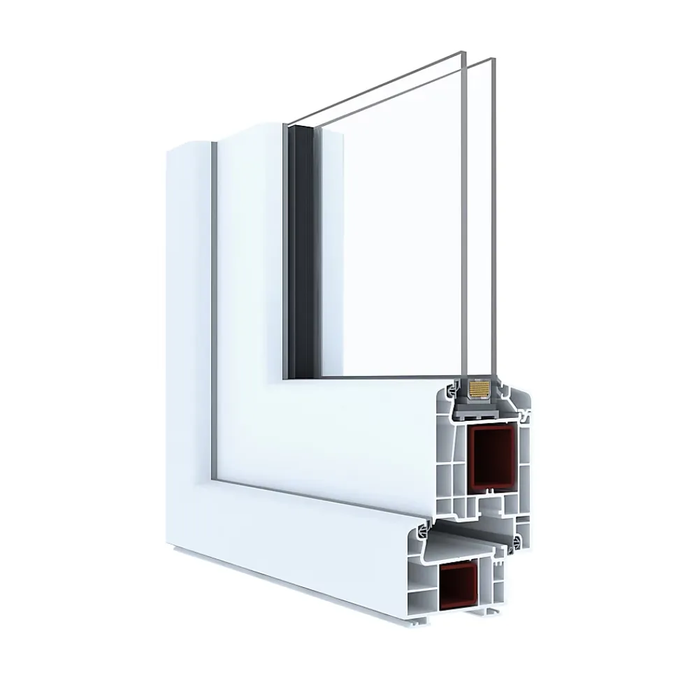 GoodHome Porte fenêtre PVC 2 vantaux tirant + volet roulant électrique blanc - l.120 x h.205 cm, tirant droit- Porte-Fenêtre En Pvc