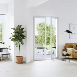 GoodHome Porte-Fenêtre En Pvc<Porte fenêtre PVC 2 vantaux blanc - l.120 x h.225 cm, tirant droit