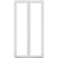 GoodHome Porte-Fenêtre En Pvc<Porte fenêtre PVC 2 vantaux blanc - l.120 x h.225 cm, tirant droit