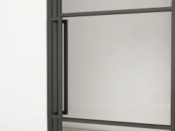 Schulte Porte Intérieure Loft En Verre - 71x197cm - Atelier - Noir Mat - Satiné - 3 Vitrages - Tirant Droit- Bloc Porte