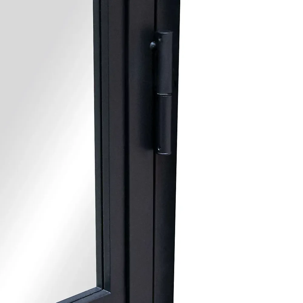 Schulte Porte Intérieure Loft En Verre - 71x197cm - Atelier - Noir Mat - Satiné - 3 Vitrages - Tirant Droit- Bloc Porte