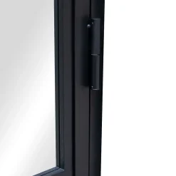 Schulte Porte Intérieure Loft En Verre - 83x197 - Atelier - Noir Mat - Satiné - 3 Vitrages - Tirant Droite- Bloc Porte