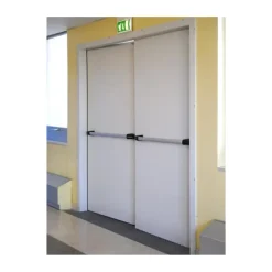 4M Porte Métallique Industrielle Coupe Feu 1H Double Poussant Droit L900+900 H2050 RAL9010 En Applique- Porte De Service