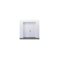 4M Porte Métallique Industrielle Coupe Feu 1H Double Poussant Droit L800+800 H2050 RAL9010 En Applique- Porte De Service