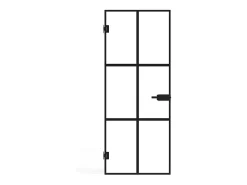 Vente-unique Porte réversible sans bâti en verre trempé - Noir - H204 x L73 cm - SEROTO- Bloc Porte