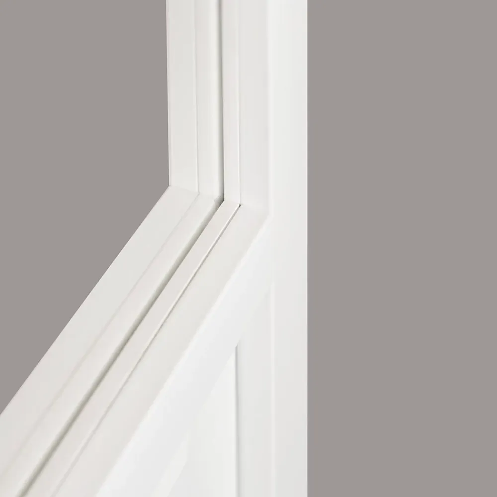 Porte seule 3 carreaux vitrés transparents, coloris blanc H.204 x l.83cm- Porte Nue