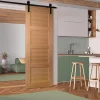 Lynporte Porte seule 4 Panneaux CETUS bois chêne européen 2040 x 830- Porte Nue