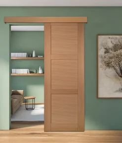 Lynporte Porte seule 3 Panneaux URSA bois chêne européen 2040 x 730- Porte Nue