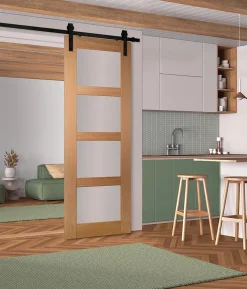 Lynporte Porte Nue<Porte seule 4 VITRAGES CETUS bois chêne européen 2040 x 730