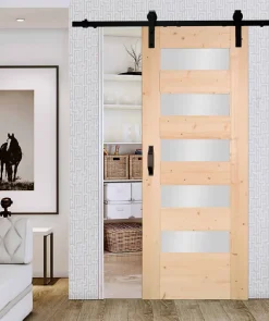 Lynporte Porte Nue<Porte seule 5 Vitrages HORIZON bois épicéa 2040 x 930