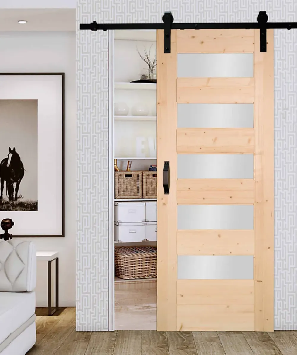 Lynporte Porte Nue<Porte seule 5 Vitrages HORIZON bois épicéa 2040 x 930