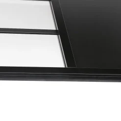Porte seule en aluminium 3 carreaux vitrés transparents, coloris noir H.204 x l.73cm- Porte Nue