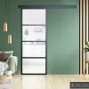 Porte Nue<Porte seule Loft 4 carreaux vitrés transparents, coloris noir mat H.204 x l.83cm