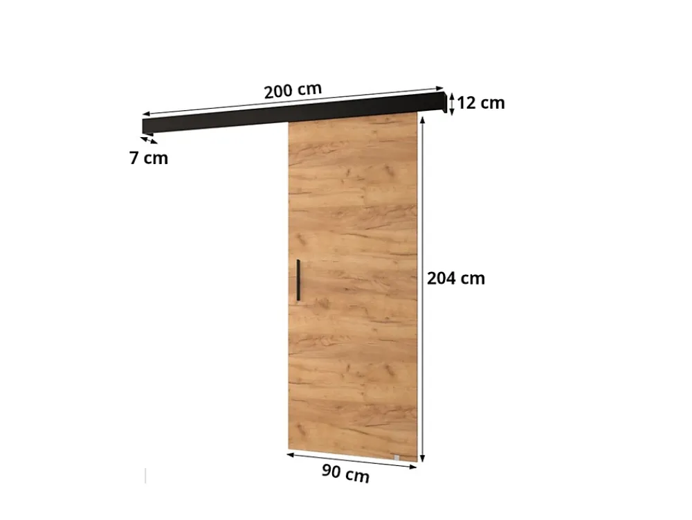 Abiks Meble Porte Coulissante<Portes coulissantes Salwador I 90x204 cm (Blanc / Blanc / Or)