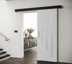 Abiks Meble Porte Coulissante<Portes coulissantes Salwador Y 90x204 cm (Blanc / Noir / Argent)