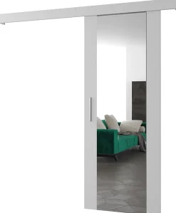 Abiks Meble Porte Coulissante<Portes coulissantes Salwador II 90x204 cm (Blanc / Blanc / Argent)