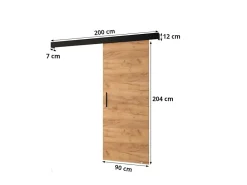 Abiks Meble Porte Coulissante<Portes coulissantes Salwador I 90x204 cm (Cachemire / Noir / Noir)