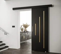 Abiks Meble Porte Coulissante<Portes coulissantes Salwador Y 80x204 cm (Noir / Noir / Or)