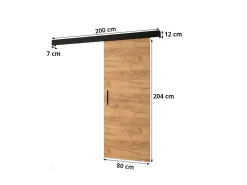 Abiks Meble Porte Coulissante<Portes coulissantes Salwador Y 80x204 cm (Noir / Noir / Or)