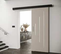 Abiks Meble Portes coulissantes Salwador Y 90x204 cm (Cachemire / Noir / Argent)- Porte Coulissante